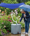 No Tools Needed Rainwater Harvesting System With Hose For Easy Install And One Person Setup in a garden setting