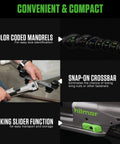 Compact Tube Bender Kit With Reverse Bending Attachment For 1/4 To 7/8 Inch Tubing and Pipe, showcasing features and details