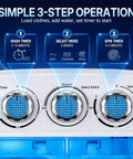 Heavy Duty Mini Compact Washing Machine Twin Tub Top Load Washer Portable Spinning Combo control panel with wash timer and modes.