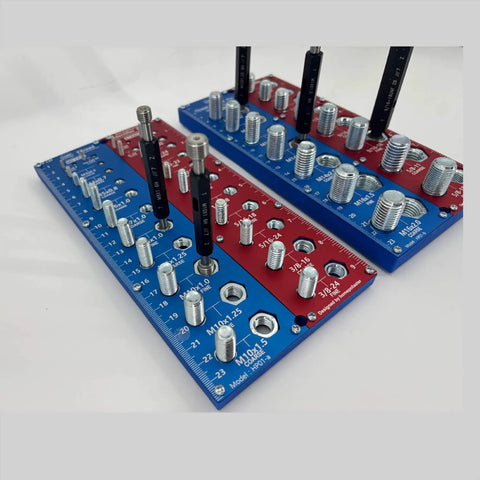 2 In 1 Thread Checker And Nut Bolt Identifier Gauge Set With 40 Sizes For Quick And Accurate Thread Sizing In Hardened Steel Blue 2 Piece Kit