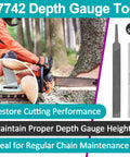 Three Must Have Depth Gauge Tools With Flat Files Chainsaw Maintenance Kit for accurate raker adjustment and smoother cutting.