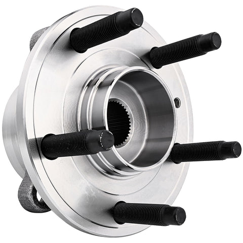 Front view of Pair Front And Rear Wheel Hub Bearing Assemblies For Ford Explorer 2011 To 2019 And Police Interceptor Utility 2013 To 2019 Drop In Replacement Hub Kit With Easy Install Front Or Rear Wheel Bearing Replacement