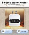 Instant Hot Water Under Sink Heater 2.1 Gallon Tank With 1500 Watts, electric unit with display and L-shaped heating rods.
