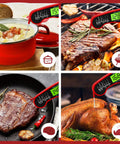 Instant Read Digital Meat Thermometer With Backlight Waterproof Ultra Fast One To Two Second Temperature Readings in use for cooking.
