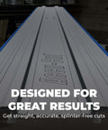 Kreg Accu-Cut XL track saw guide, gray aluminum with blue edges, front view