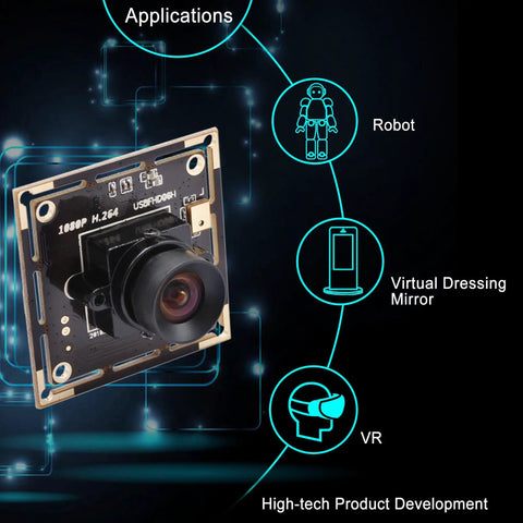 Sony IMX323 Low Light USB Camera Module With 100 Degree Wide Angle No Distortion Lens 1080P HD Video H264 UVC USB 2.0 Webcam Board