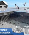 6-In By 100-Ft Critter Guard Roof Net Roll Kit With Rust-Proof Black PVC Coated Galvanized Mesh Pigeon Bird Proof Net With 70 Fastener Clips For Bird And Animal Control Easy Install Heavy-Duty Roof Protection