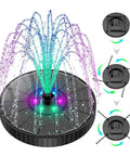 3.5W Glass Solar Fountain With Swivel Out Rods LED Lights And 2000mAh Battery 7 Nozzles Outdoor Solar Water Pump