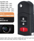 Flip Remote Key Fob Shell Replacement For Mazda 2 3 5 CX7 CX9 2006 2015 Car Key Case Cover 3 Button Easy Install