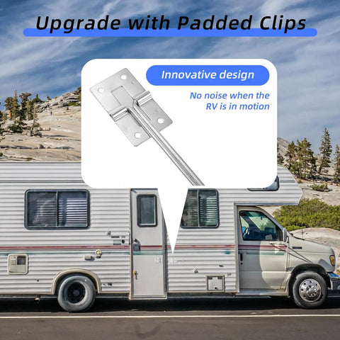 Rugged 6 Inch RV Door Latch Kit With T Style Trailer Door Holder Tough As Nails Heavy Duty Metal Camper Door Latch displayed on RV