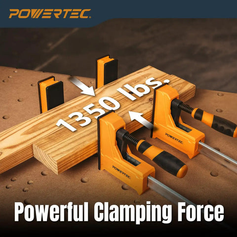 8 Inch Gear Bar Clamps for Woodworking Quick Release 600lb Clamping Capacity 2 Pack securing wood with 1350 lbs force