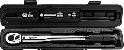 3/8-Inch Drive Click Torque Wrench With 10-80 Ft-Lb Range And 13.6-108.5 Nm, Pro Grade, Pre-Calibrated To 4 Percent, Hardened Cr-V Head