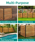Wood Privacy Fence Screen 48 By 48 Inch Panels for outdoor yard privacy; multi-purpose enclosures for AC unit, garden, pool, and trash cans.