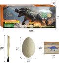 Interactive Dinosaur Eggs Dig Kit with 12 pieces, showing packaging, chisel, egg, and dinosaur card for science and STEM experiments.