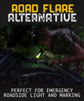 Person using Lit Ultra Bright Glow Sticks Bulk Pack Multi Color For Parties Camping Emergency Light And Survival Kit With 12 Hour Duration Ideal For Nighttime Events as a road flare alternative.