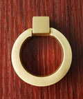 6 Pcs Brushed Brass Cabinet Ring Pulls Set In Zinc Alloy With Durable Single Hole Design Includes 22mm And 40mm Screws