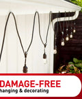 Clear Outdoor Light Clips 4 Pack With 64 Clips And 80 Adhesive Strips For Damage Free Hanging Of String Lights And Cables
