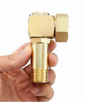 Lead Free Brass Hose Reel Fittings And Swivel Adapter For Garden Hose Reels Brass Replacement Part With 1 Inch GHT To 0.8 Inch Connector 3 Inch Swivel, brass hose reel fitting shown in hand
