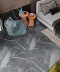 Grey Marble Peel And Stick Vinyl Floor Tiles 24 Pack Waterproof 12x12 Self Adhesive Floor Tiles for modern living room setup