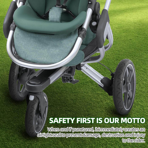 Stroller with 12.5 Inch Front and 16 Inch Rear Wheel Replacement Tubes and Tires for Strollers Durable Butyl Rubber BPA Free