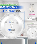 Dimensions of Microwave Turntable Plate Replacement 14 1 8 Inch Glass Plate With Exact Fit For DE74 20002B, showing measurements.