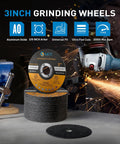 Front view of S SATC 3-inch aluminum oxide grinder cut-off wheels set, 25 pcs, 3/8 inch arbor
