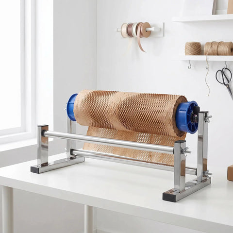 Manual Stretch Film Dispenser For Shipping And Moving Easy Desktop Wrapping Station Film Holder Unwinder Frame on table