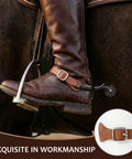 Two Piece Leather Spur Straps For Cowboy Boots, Adjustable Western Boot Straps For Men And Women, Genuine Leather on boot