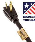 Top Shelf 10 Ft Coiled Replacement Power Cord With 3 Prong Sjt 14/3 Wire And Right Angle Plug with UL certification.