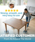 Heavy Duty Furniture Dolly Set With 360 Degree Rotating Wheels And 3000 Lb Load Capacity used to move a table.