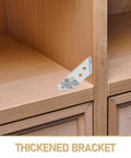 4 Pack Stainless Steel Angle Brackets Thickened Design Heavy Duty Triangle Corner Supports with screws on wooden shelf