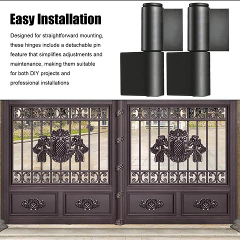 Top Shelf Heavy Duty Flag Shaped Hinges Built Tough With 4.2mm Solid Steel For Smooth Swinging Motion On House Garage And Trailer Doors Quick Install Four Pack