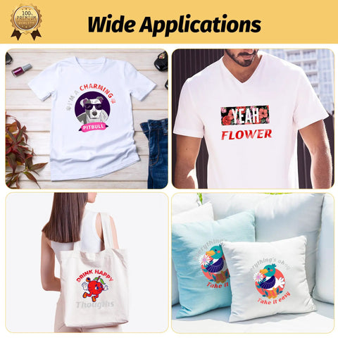 Light Tee Transfer Paper for Inkjet Printers 20 Sheets 8.5x11 Inches Printable Iron On Transfers for Light Fabric Cut Friendly 2.0