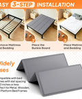 Heavy Duty Bunkie Board Queen Size 60 X 80 Inches Anti Slip Sturdy Wood Platform Mattress Foundation in 3-step installation guide