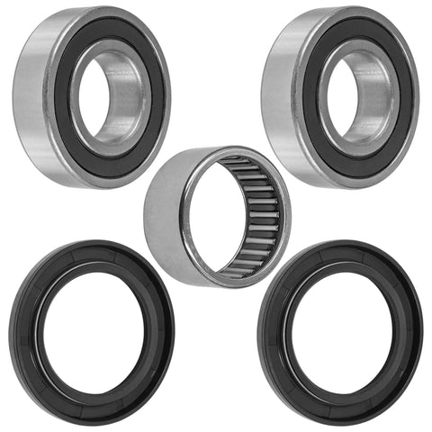 Rear Wheel Bearings And Seals Kit For Yamaha YZF R6 2003 2014 Wide Compatibility With R1 And R6 Models, showing 2 bearings, 2 seals and 1 needle bearing