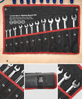 12 Piece Metric Ratchet Wrench Set with Two-Way Reversible 72-Tooth Heads, Cr-V Steel, 8mm to 19mm in Workhorse Storage Bag