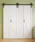 Space Saving 64 By 84 Inch Pre Assembled Solid Core Bifold Barn Door With White Primed Finish Folding Barn Door Kit Included For Closet Pantry Laundry Office Study And More
