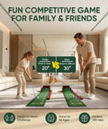 Indoor Putting Green With 3 Level Adjustable Incline For Uphill Putts Auto Ball Return in home with family practice