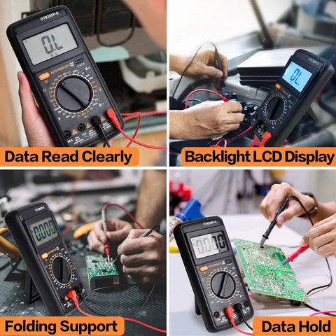 Pocket Clamp Multimeter Kit With Backlit LCD For Home DIYers And Automotive Use, Digital Volt Amp Ohm Tester, AC DC Voltage Diode Checker, 2023 Upgraded Materials And Design, Compact Handy Meter For Quick Readings