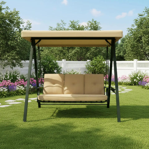 Reinforced RipLock 350 Replacement Canopy Top Cover For North Haven Swing SC-J-100GS Beige Model Specific Custom Fit Patio