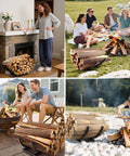 Curved Firewood Rack And Holder For Indoor And Outdoor Use 22 Inch Built Tough Heavy Duty Logs Organizer Metal Black Firewood Storage