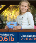 KeepGoing Kids travel first aid kit, blue compact 7x5x2 in, 130-piece TSA-approved