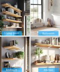 Six Inch Floating Shelf Brackets White 90 Degree Hidden L Shaped Heavy Duty Iron Supports in living room, bathroom, bedroom, kitchen