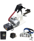 Built Tough Bench Belt Sander And Disc Grinder features smooth stepless speed shift, 1500W motor, and adjustable belt setup.