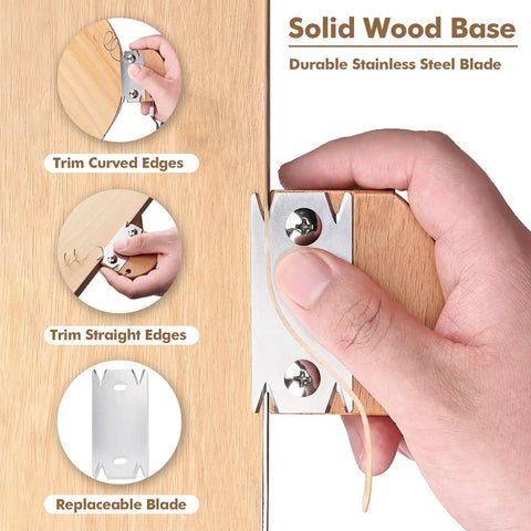 Pro Grade Wooden Edge Banding Trimmer With Three Replacement Blades and comfortable handle trimming wood edges