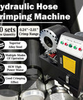 Rock Solid Electric Hose Crimping Machine For Hydraulic Tube Press With Ten Die Kits, 0.24"-2.01" crimp range with control panel.
