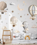Dreamy Hot Air Balloon and Star Wall Decals Peel and Stick Vinyl Wall Stickers for Kiddo Sized Kids Room Nursery Decor