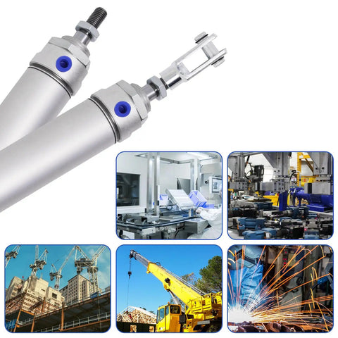 Compact Pneumatic Cylinder Kit With 32mm Bore And 50mm Stroke Double Acting Air Cylinder Including Y Connector And Two Quick Fittings
