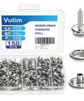 Pro Grade Canvas Snap Fastener Kit With Marine Grade Stainless Three Eighths Inch Snaps for Boats, Tents, Awnings