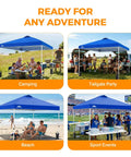 Pop Up Canopy Tent With Wheeled Carry Bag For Easy One Person Setup 10x10 Foot Shade Canopy Providing 100 Sq Ft Of Coverage at various events